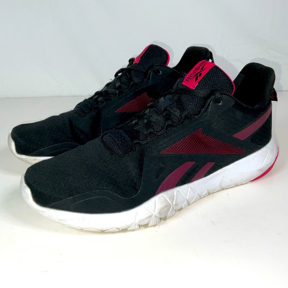 Women’s Reebok GZ8281 Flexagon Force 3 Training Sneakers Shoes Black Maroon 10